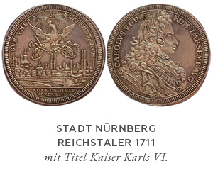 Stadt Nürnberg, Reichstaler mit Titel Kaiser Karls VI.