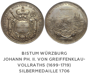 Bistum Würzburg, Johann Ph. von Greiffenklau-Vollraths, Silbermedaille
